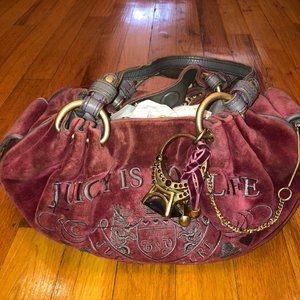 Juicy Couture Purple Velour Purse with Ring Charm